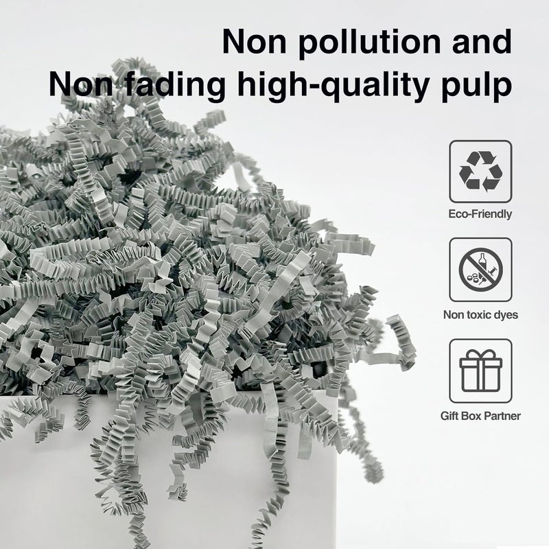 Corlcol 1LB Crinkle Cut Paper Shred Filler for Gift Box Bag and Basket On Holidays(Grey) - Image 3